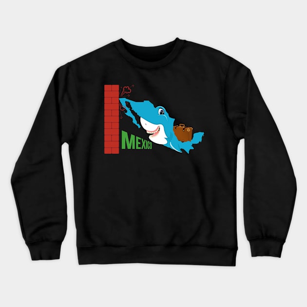 A funny map of Mexico Crewneck Sweatshirt by percivalrussell